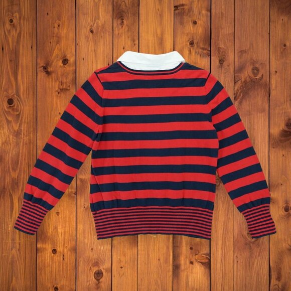Vintage Izod Women's Striped Layered Sweater Size Large Made in Japan - Picture 2 of 4